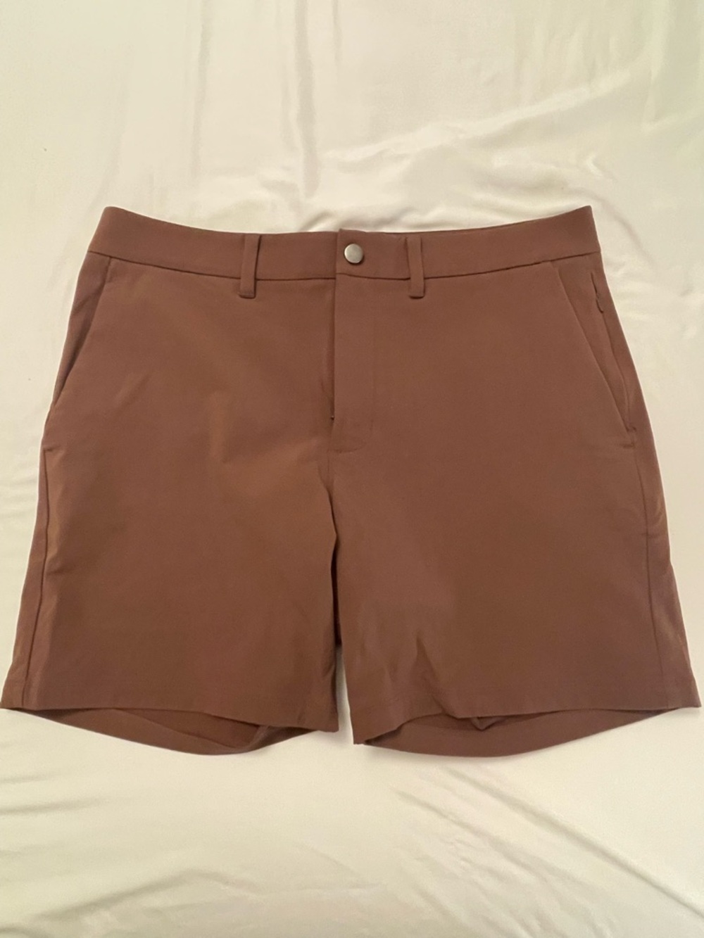 CRZ Yoga Men's Performance Chino Shorts in purple/brown